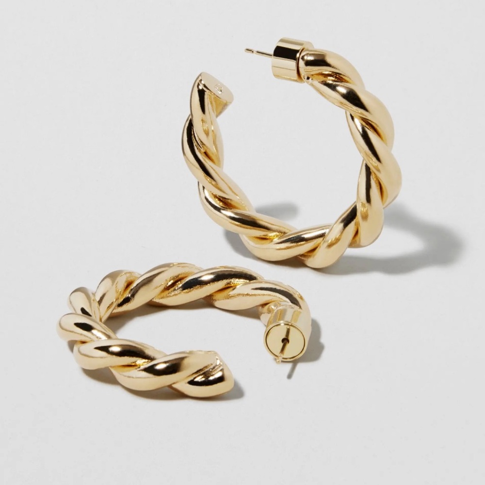 Jennifer Fisher 1” Twisted Lilly Hoop Earrings - Picture 3 of 3